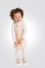 OBAIBI - שמלת סרפן לתינוקות בצבע בז הדפס נקודות - MASHBIR//365