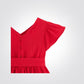 OBAIBI - שמלת תינוקות אלגנטית שרוול קצר פליסה באדום - MASHBIR//365