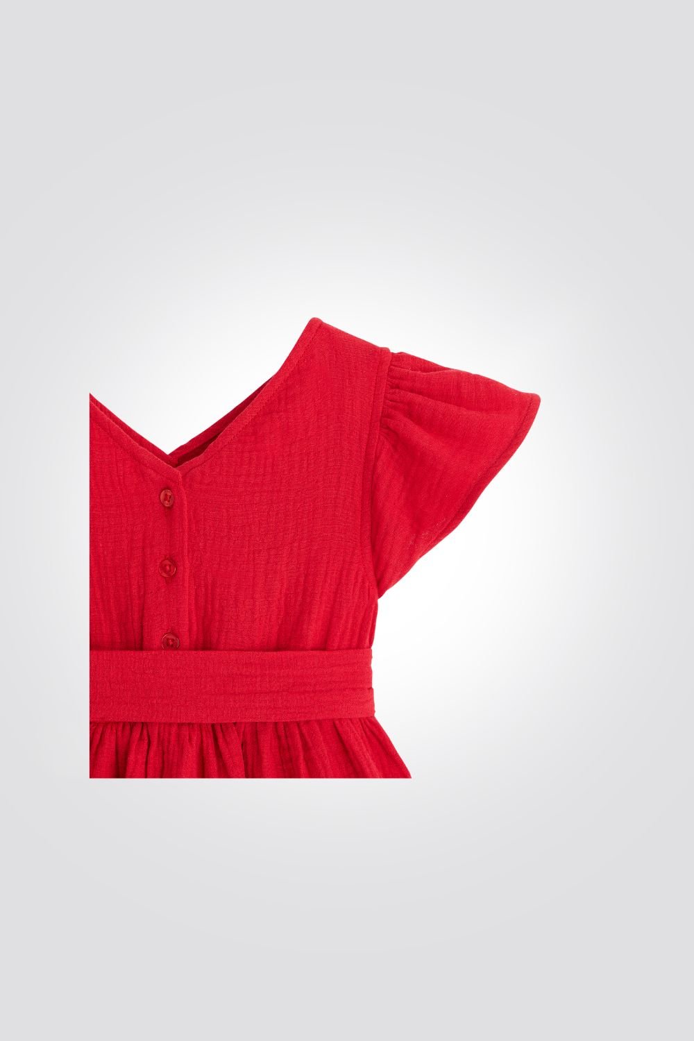 OBAIBI - שמלת תינוקות אלגנטית שרוול קצר פליסה באדום - MASHBIR//365