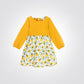 OBAIBI - שמלת תינוקות בשילוב פוטר צהוב חלק והדפס ציפורים צהובות על לבן - MASHBIR//365 - 4