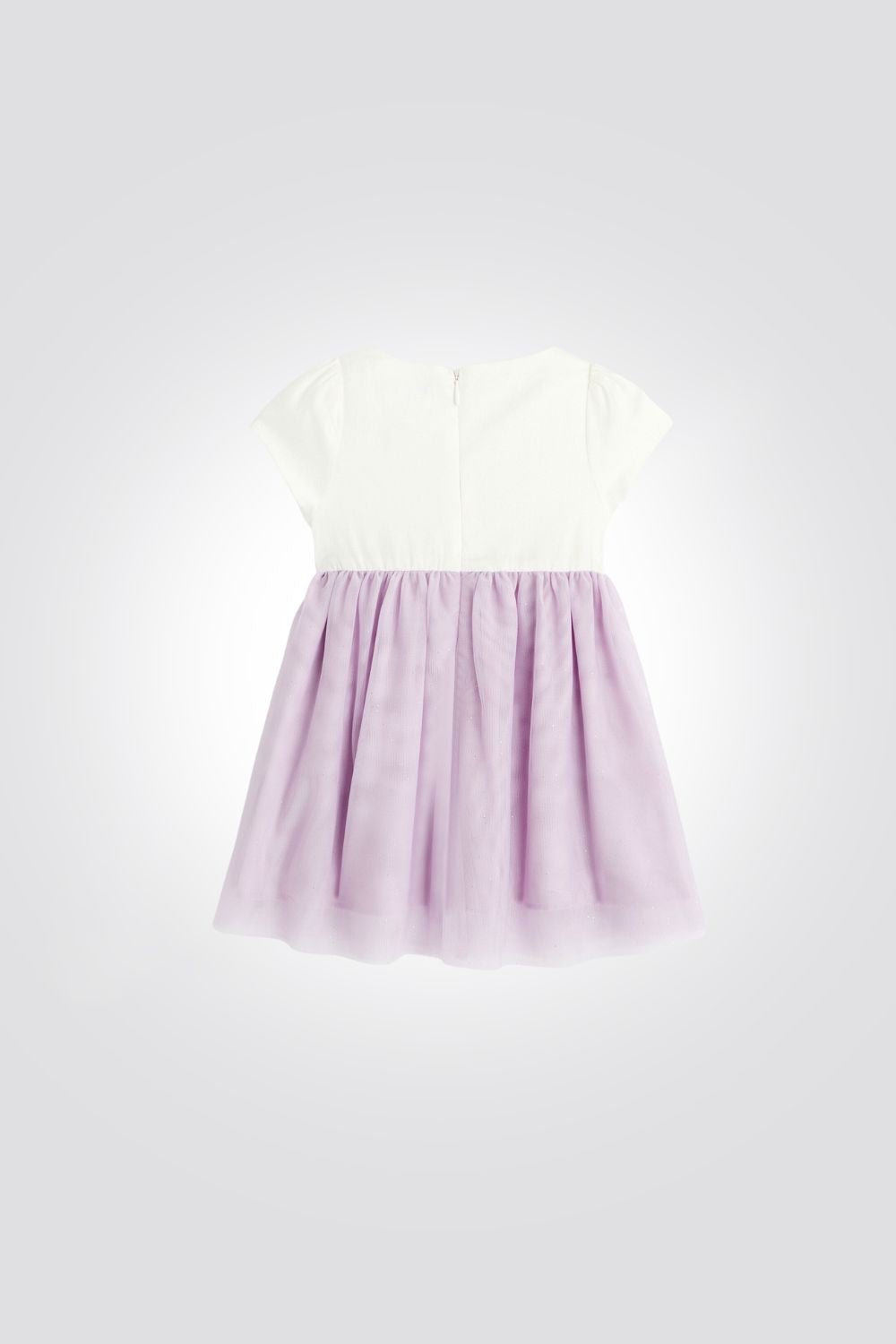 OBAIBI - שמלת תינוקות חגיגית לבן עם טול סגול בהיר - MASHBIR//365