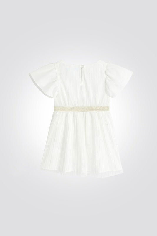 OBAIBI - שמלת תינוקות חגיגית שרווול קצר בלבן - MASHBIR//365