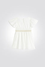 OBAIBI - שמלת תינוקות חגיגית שרווול קצר בלבן - MASHBIR//365