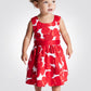 OBAIBI - שמלת תינוקות סארפן הדפס פרחים גדולים אדום לבן - MASHBIR//365 - 1