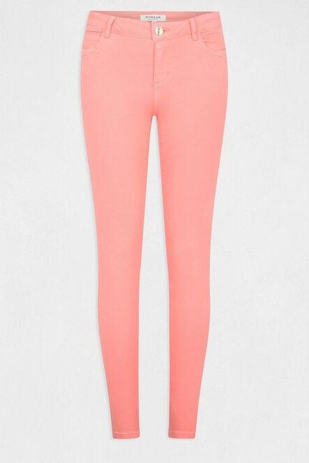 MORGAN - סקיני גזרה נמוכה צבע ורוד - MASHBIR//365