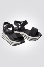 GEOX - סנדל לנשים S.KENCY בצבע שחור ולבן - MASHBIR//365