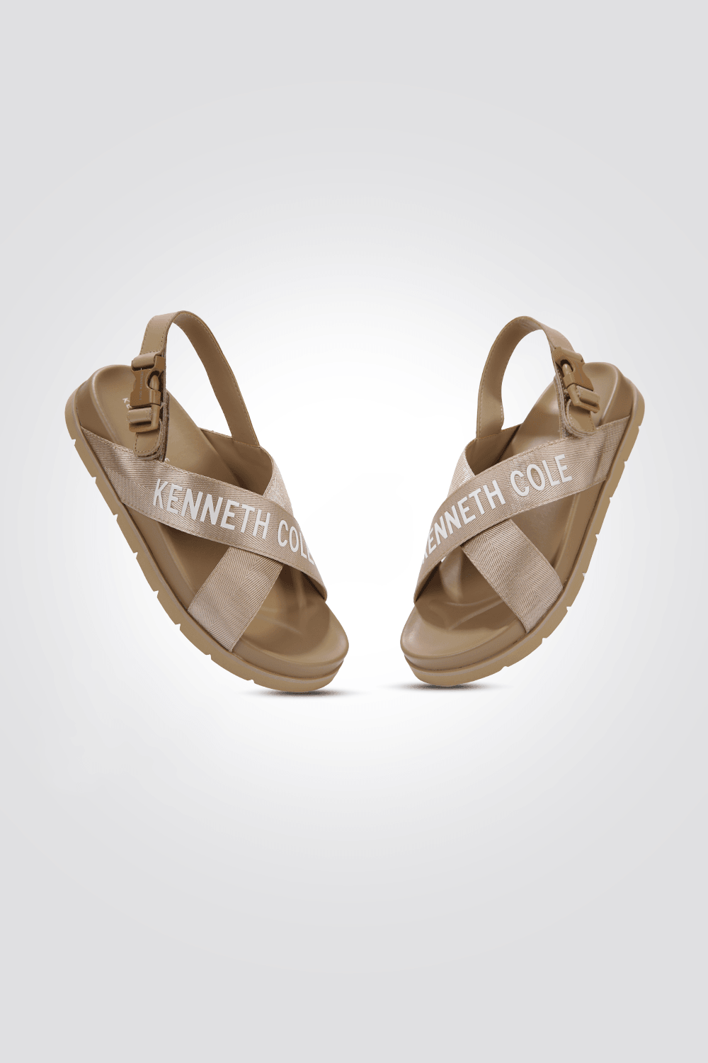 KENNETH COLE - סנדלי FLAT ANKLE STRAP לנשים בצבע בז' - MASHBIR//365