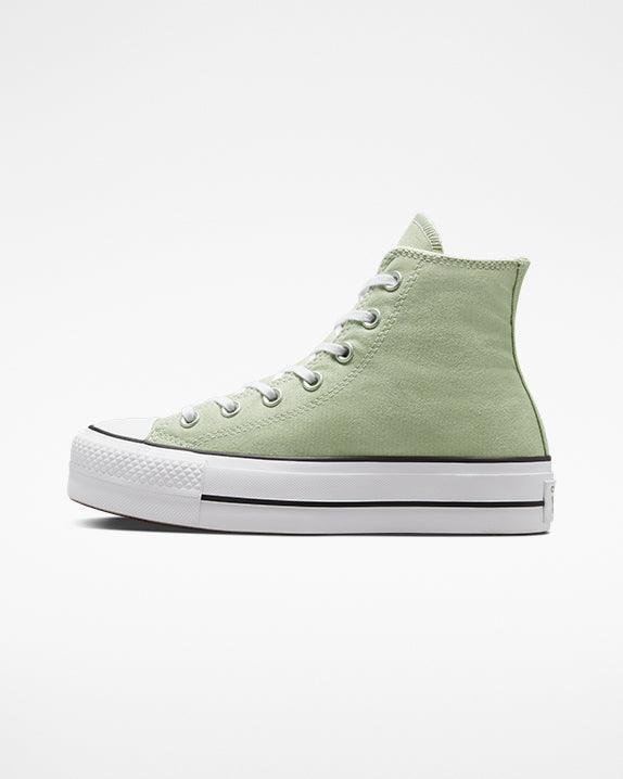 CONVERSE - סניקרס פלטפורמה קנבס גבוהות לנשים CHUCK TAYLOR ALL STAR HIGH LIFT בצבע מנטה - MASHBIR//365