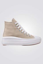 CONVERSE - סניקרס פלטפורמה קנבס גבוהות לנשים CHUCK TAYLOR ALL STAR MOVE בצבע בז' - MASHBIR//365