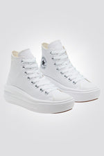 CONVERSE - סניקרס פלטפורמה קנבס גבוהות לנשים CHUCK TAYLOR ALL STAR MOVE בצבע לבן - MASHBIR//365