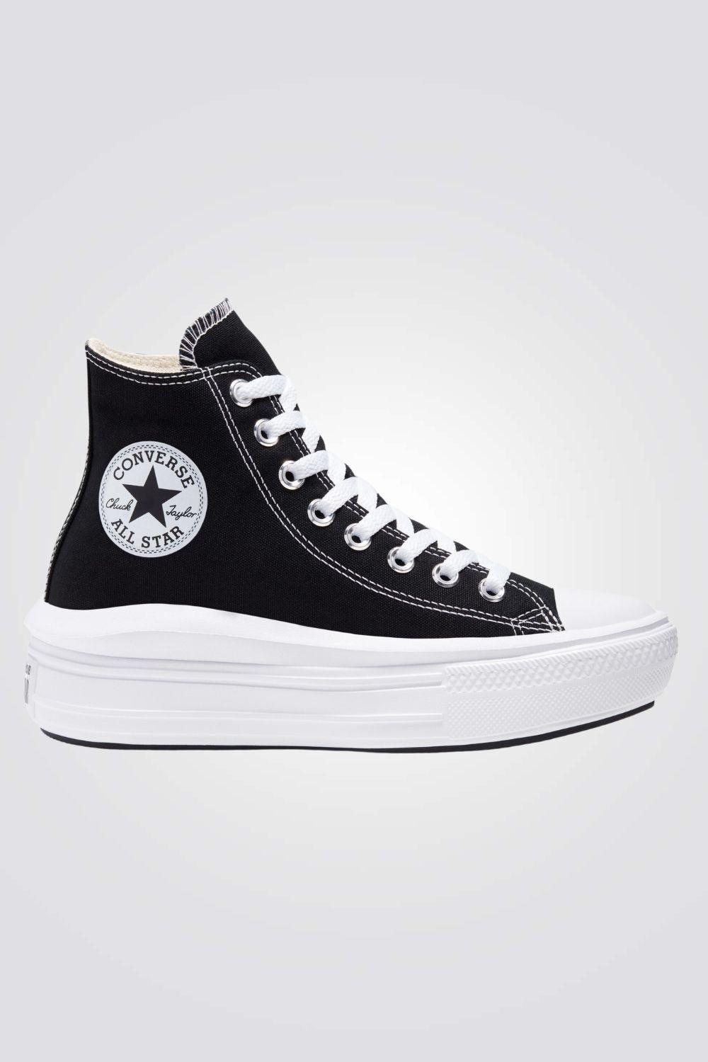 CONVERSE - סניקרס פלטפורמה קנבס גבוהות לנשים CHUCK TAYLOR ALL STAR MOVE בצבע שחור - MASHBIR//365