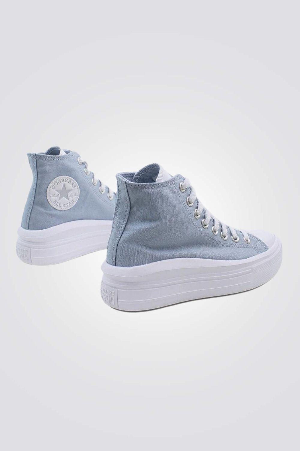 CONVERSE - סניקרס פלטפורמה קנבס גבוהות לנשים CHUCK TAYLOR ALL STAR MOVE בצבע תכלת - MASHBIR//365