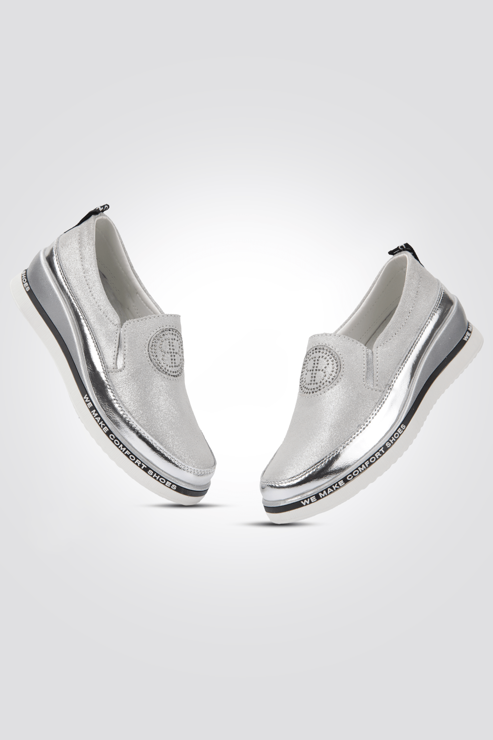 LADY COMFORT - סניקרס פלטפורמה לנשים בצבע כסף - MASHBIR//365