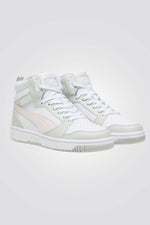 PUMA - סניקרס גבוהות לנשים Rebound v6 בצבע לבן ורוד ואפור - MASHBIR//365