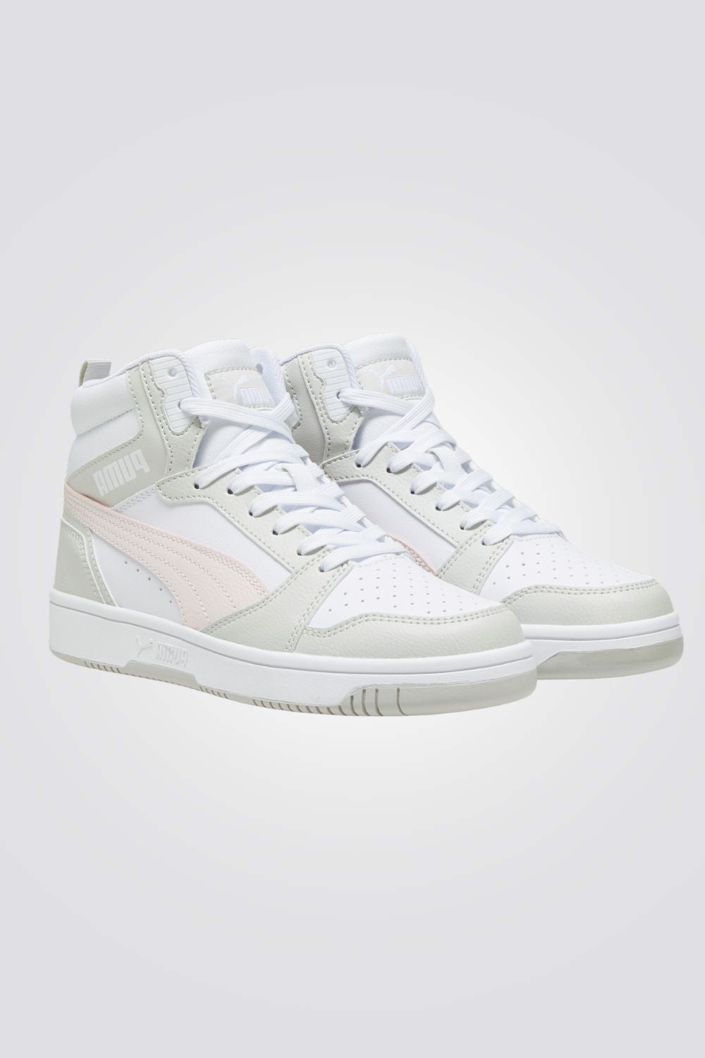 PUMA - סניקרס גבוהות לנשים Rebound v6 בצבע לבן ורוד ואפור - MASHBIR//365