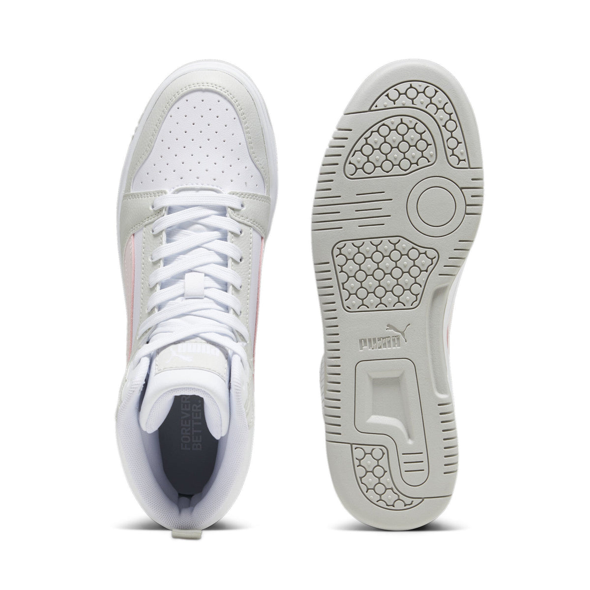 PUMA - סניקרס גבוהות לנשים Rebound v6 בצבע לבן ורוד ואפור - MASHBIR//365