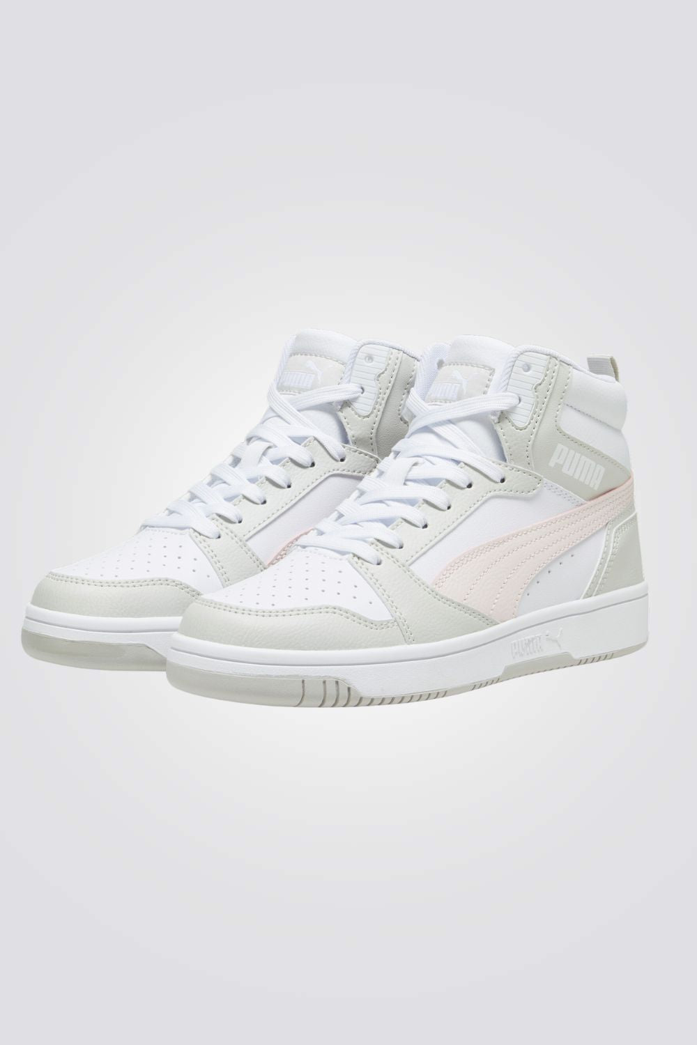 PUMA - סניקרס גבוהות לנשים Rebound v6 בצבע לבן ורוד ואפור - MASHBIR//365