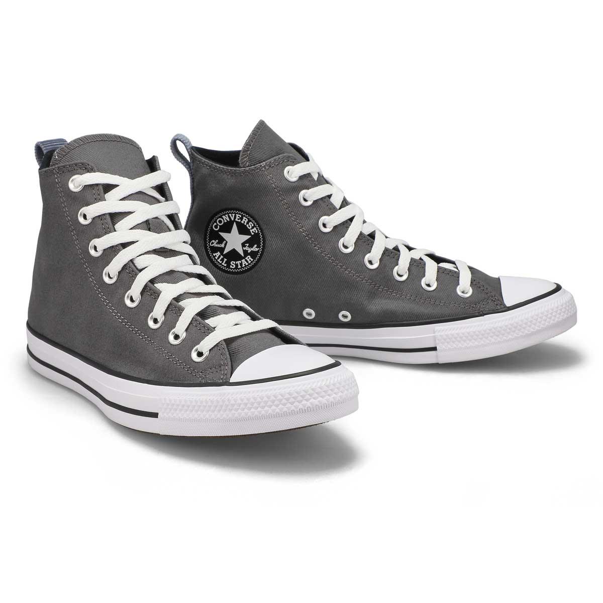 CONVERSE - סניקרס קנבס גבוהות לגברים CHUCK TAYLOR ALL STAR HIGH בצבע אפור - MASHBIR//365