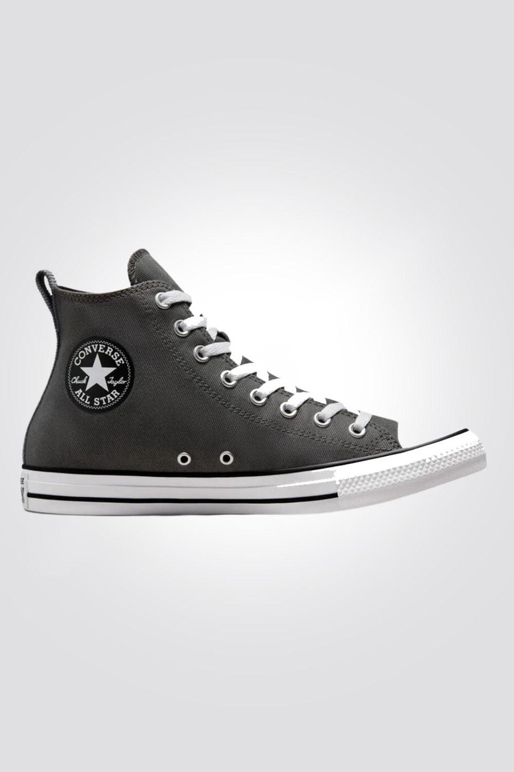 CONVERSE - סניקרס קנבס גבוהות לגברים CHUCK TAYLOR ALL STAR HIGH בצבע אפור - MASHBIR//365