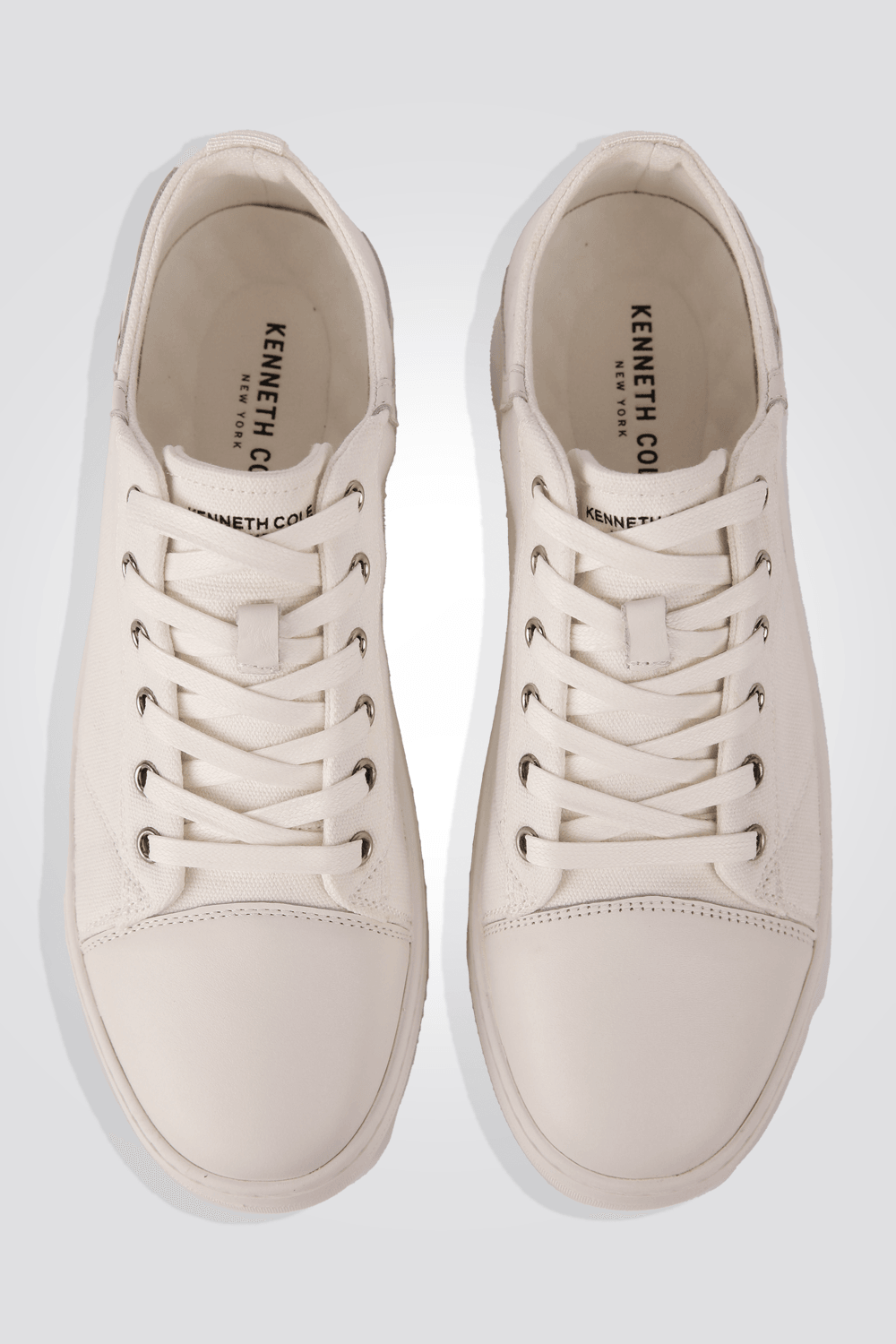 KENNETH COLE - סניקרס LEATHER AND CANVAS בצבע לבן - MASHBIR//365