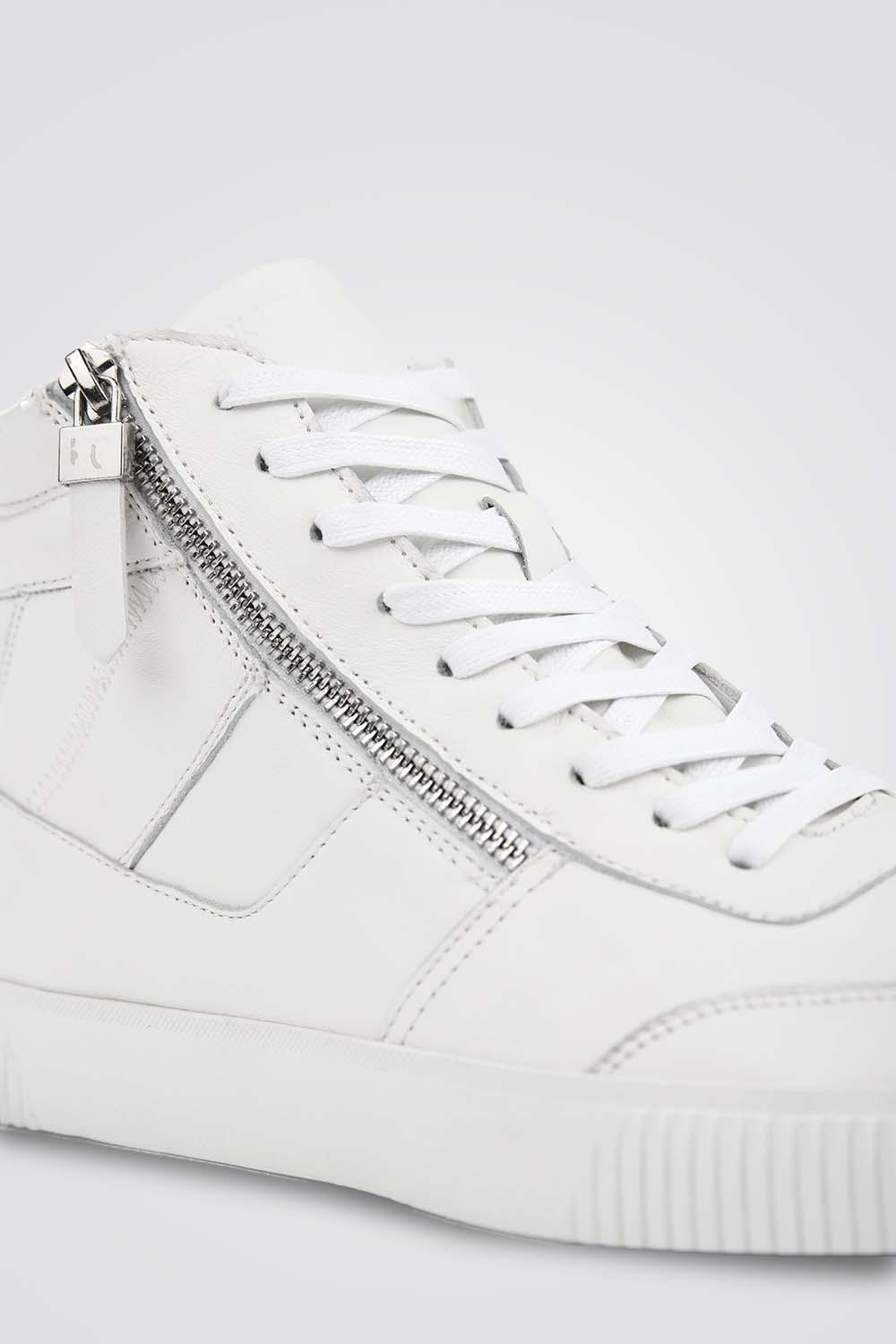 KENNETH COLE - סניקרס LETHEAR גבוה בצבע לבן - MASHBIR//365