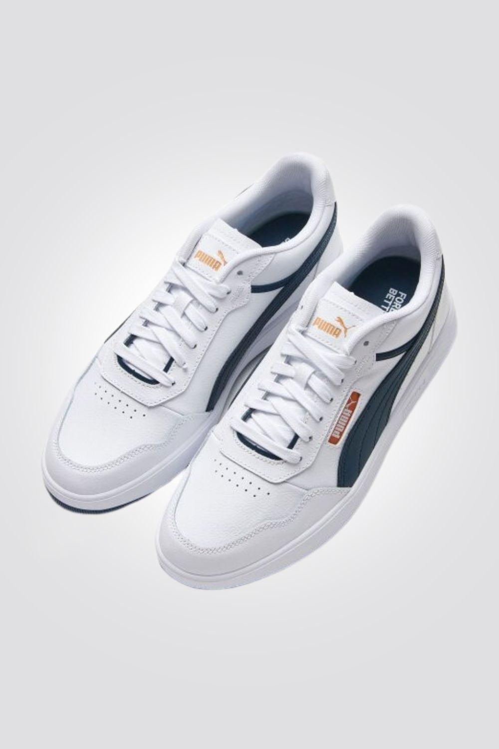 PUMA - סניקרס לגבר Court Ultra בצבע לבן וכחול - MASHBIR//365