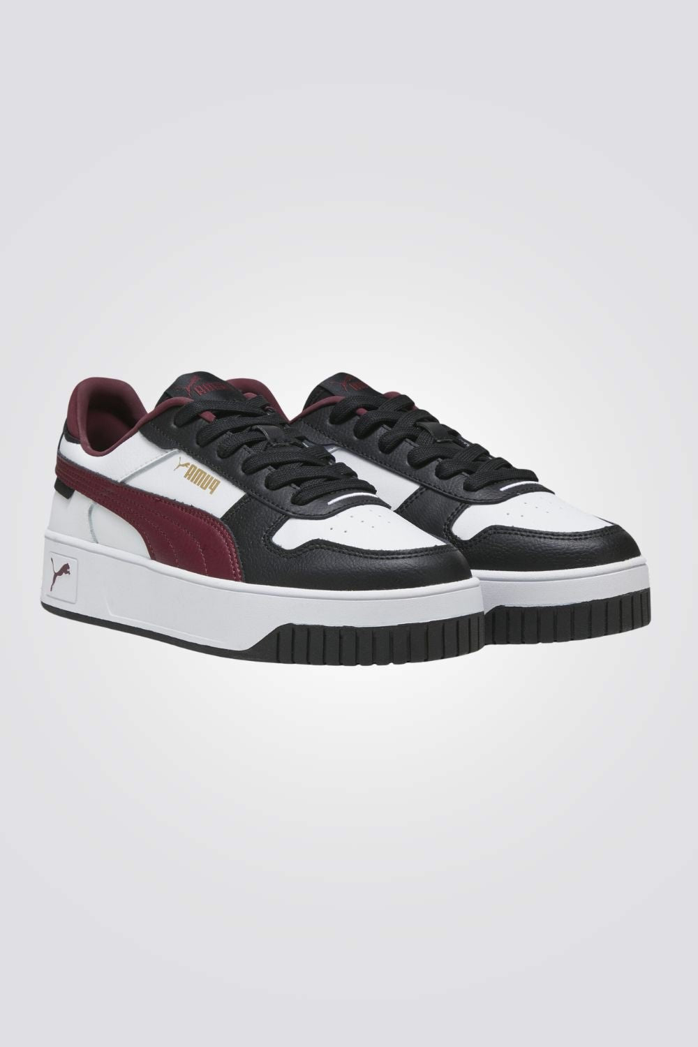 PUMA - סניקרס לנשים Carina Street בצבע לבן שחור ובורדו - MASHBIR//365
