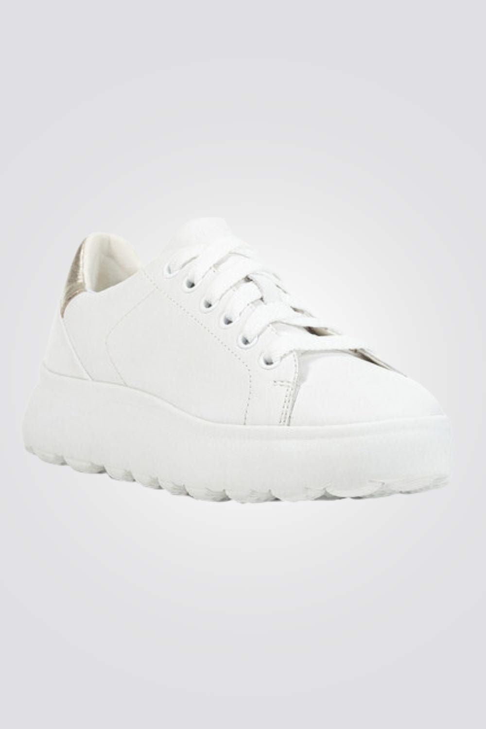 GEOX - סניקרס לנשים D SPHERICA EC4.1 B בצבע לבן זהב - MASHBIR//365