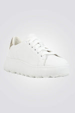 GEOX - סניקרס לנשים D SPHERICA EC4.1 B בצבע לבן זהב - MASHBIR//365