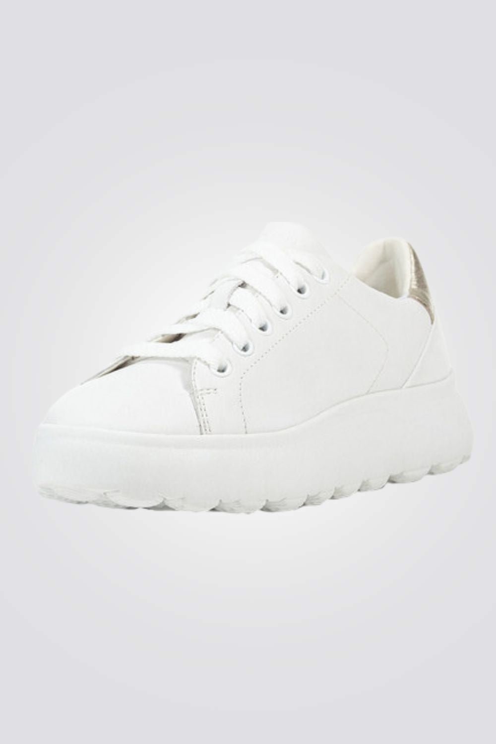 GEOX - סניקרס לנשים D SPHERICA EC4.1 B בצבע לבן זהב - MASHBIR//365