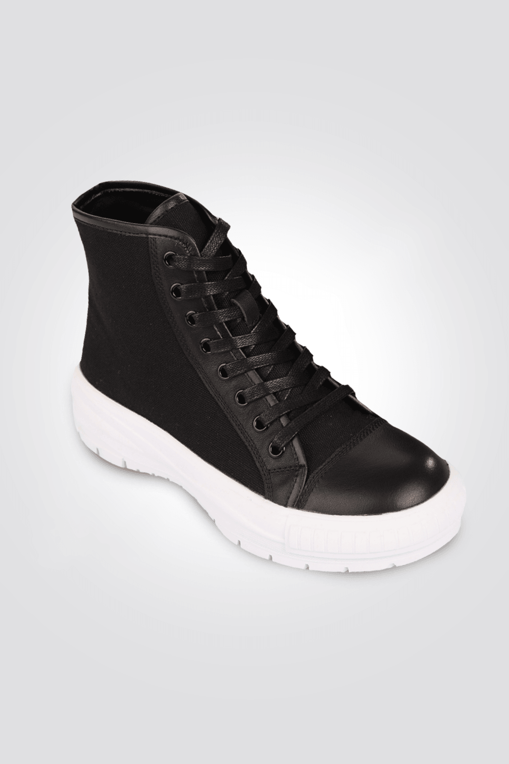 KENNETH COLE - סניקרס לנשים HIGH LEATHER AND CANVA בצבע שחור - MASHBIR//365