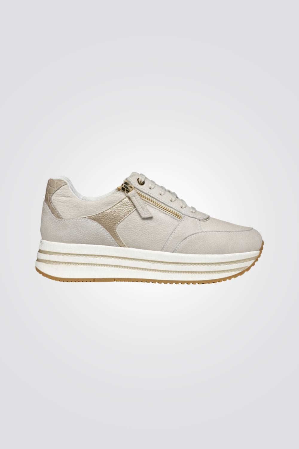 GEOX - סניקרס לנשים KENCY A בצבע לבן זהב - MASHBIR//365