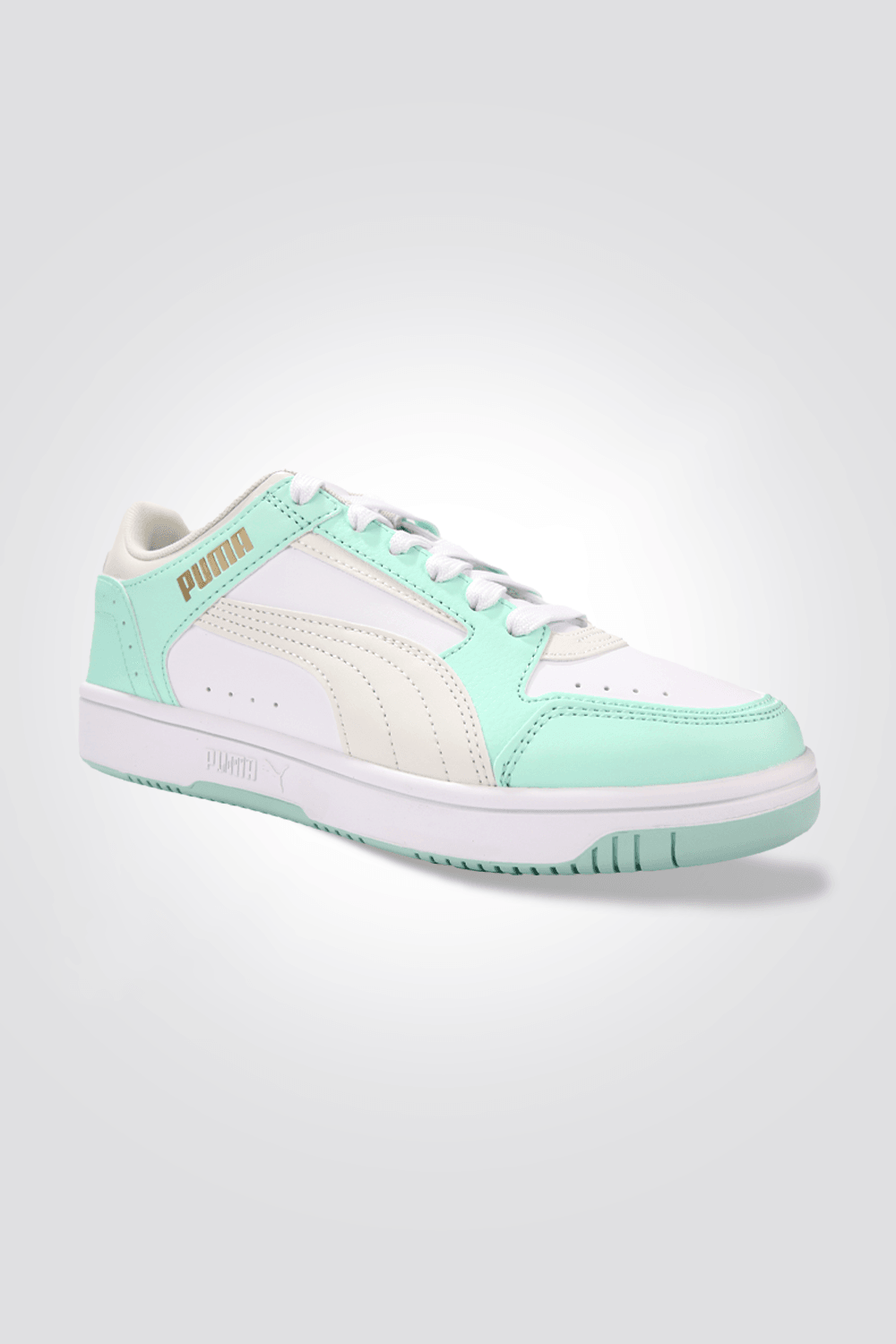 PUMA - סניקרס לנשים Rebound Joy Low בצבע לבן וטורקיז - MASHBIR//365