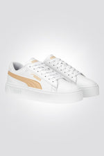 PUMA - סניקרס לנשים Smash Platform v3 בצבע לבן וכתום - MASHBIR//365