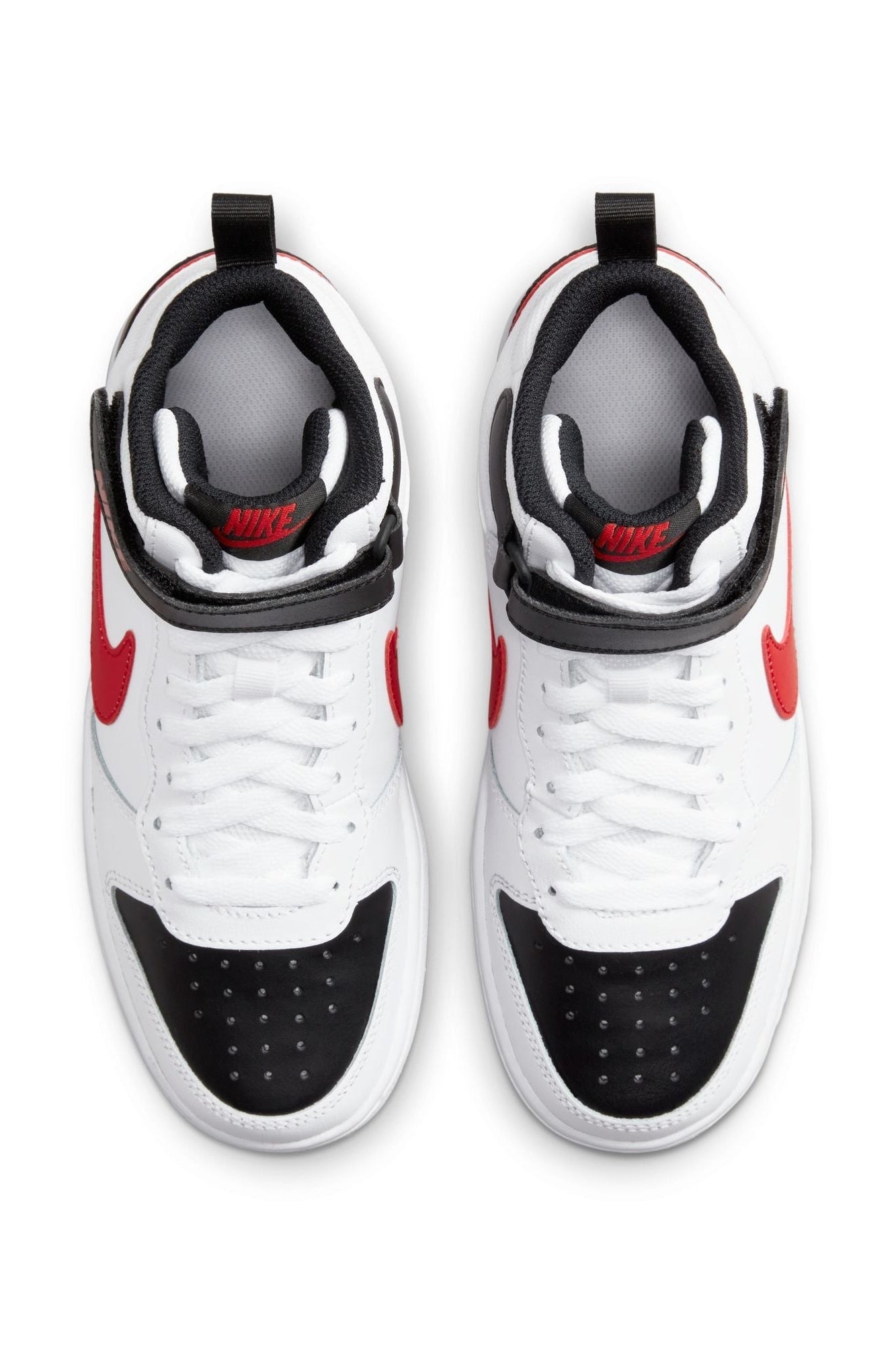 NIKE - סניקרס לנוער Court Borough Mid 2 בצבע לבן ואדום - MASHBIR//365