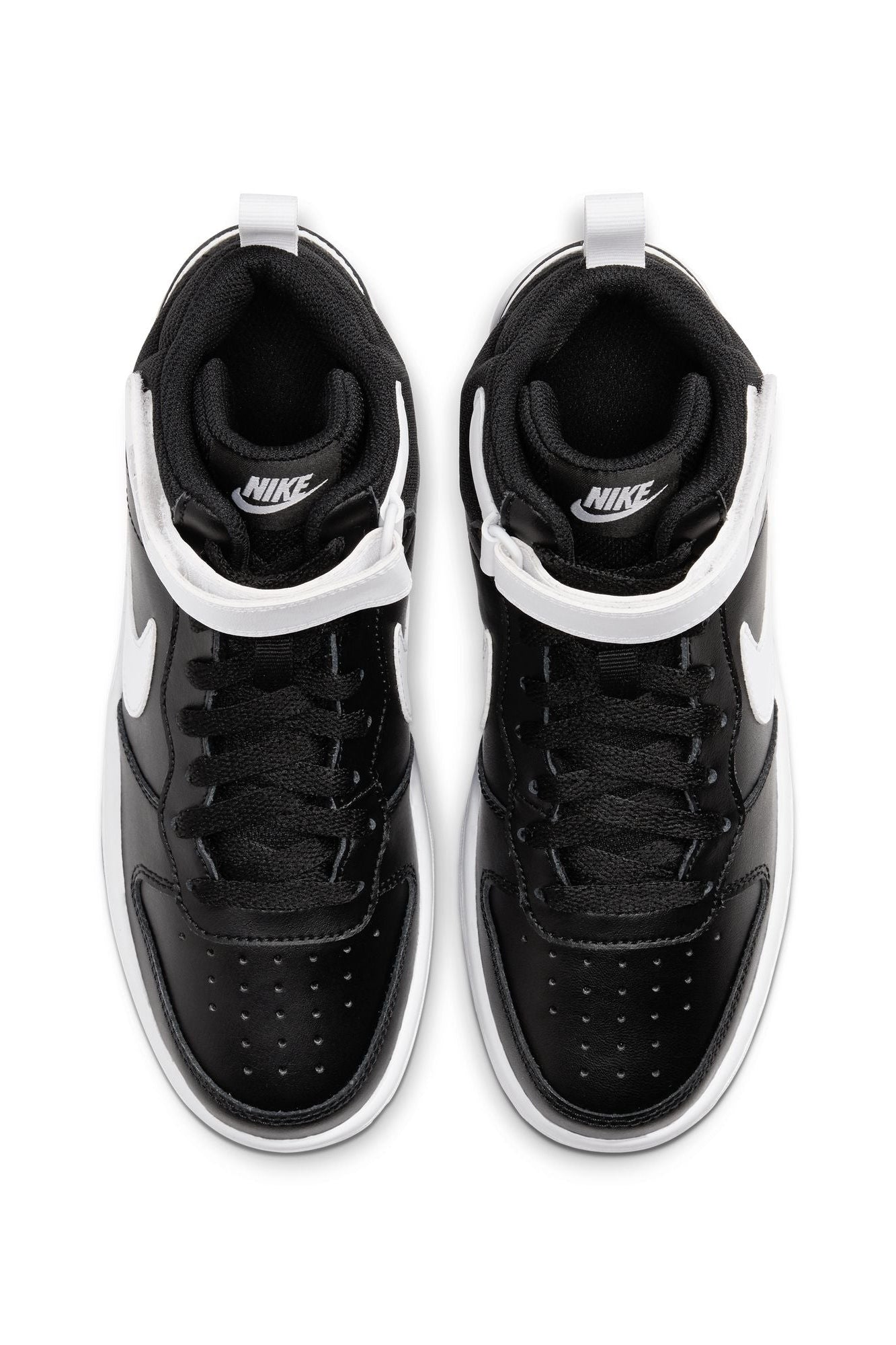 NIKE - סניקרס לנוער Court Borough Mid 2 בצבע שחור ולבן - MASHBIR//365