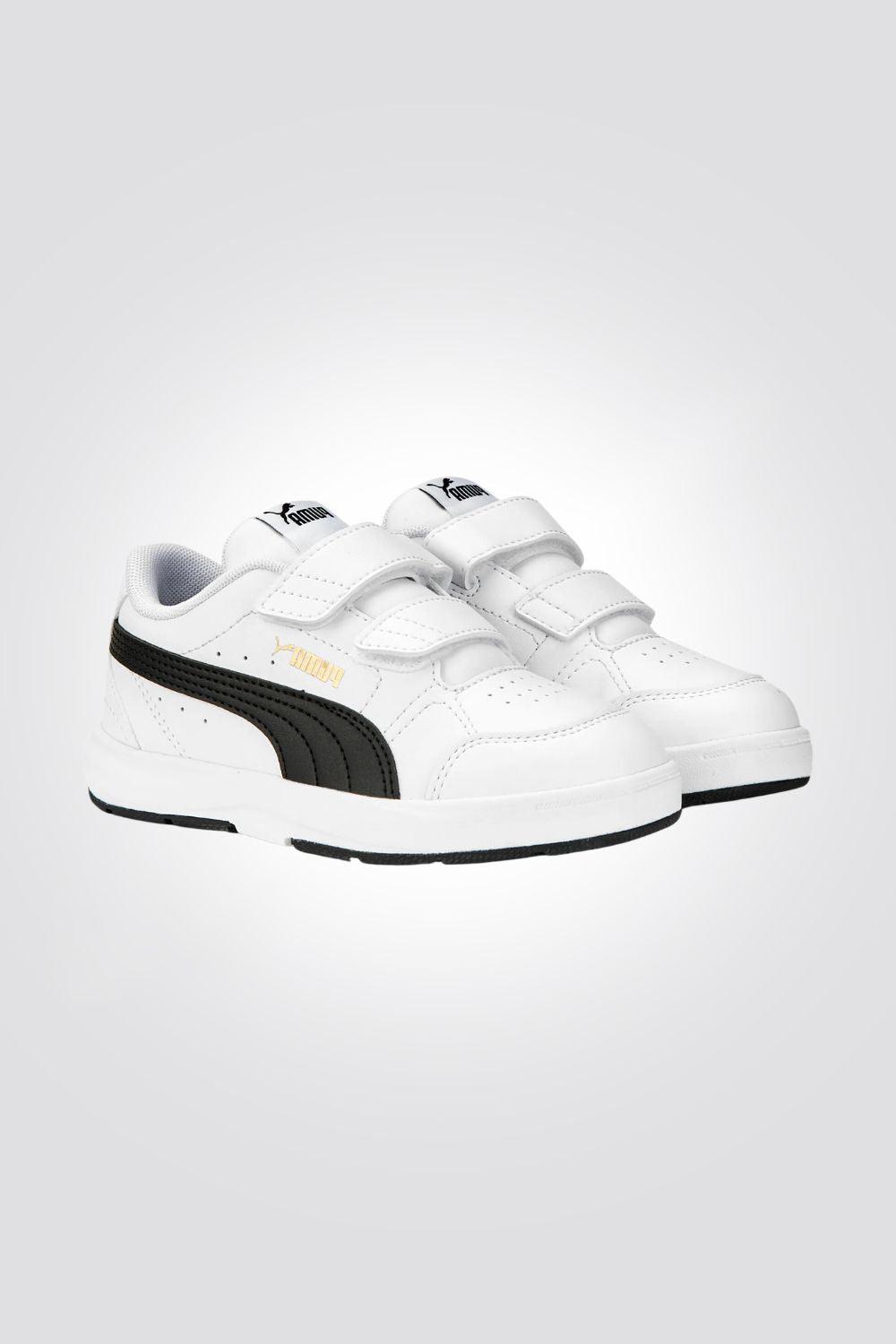 PUMA - סניקרס לנוער Evolve Court V בצבע לבן ושחור - MASHBIR//365