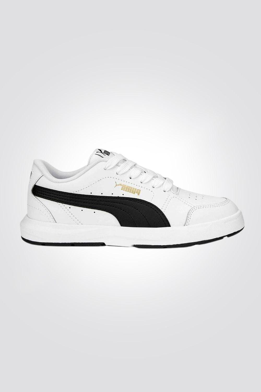 PUMA - סניקרס לנוער Puma Evolve Court Jr בצבע לבן ושחור - MASHBIR//365