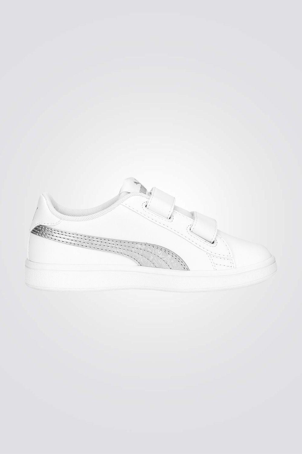 PUMA - סניקרס לנוער SMASH V2 בצבע לבן - MASHBIR//365