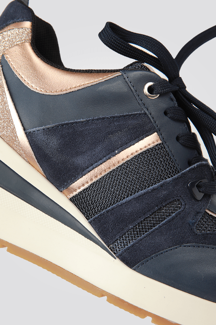 GEOX - סניקרס מוגבהת לנשים ZOSMA בצבע כחול - MASHBIR//365