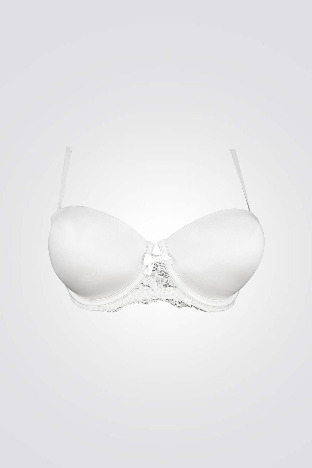 GO UNDER - סטרפלס פוש אפ קל DAFNI מיקרו מבריק בצבע לבן - MASHBIR//365