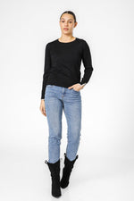 סריג קלאסי עם מפתח עגול לנשים  | קנת קול