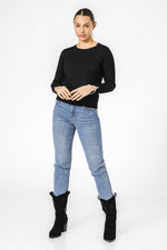 סריג קלאסי עם מפתח עגול לנשים  | קנת קול