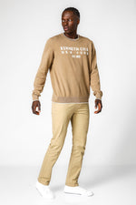 KENNETH COLE - סריג בייסיק צווארון עגול בצבע בז - MASHBIR//365