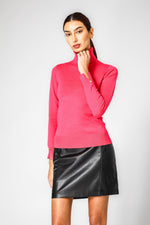 סריג בייסיק צווארון גולף בצבע ורוד | קנת קול