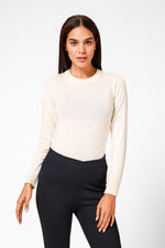 חולצת סריג דקה לנשים בצבע שמנת | קנת קול
