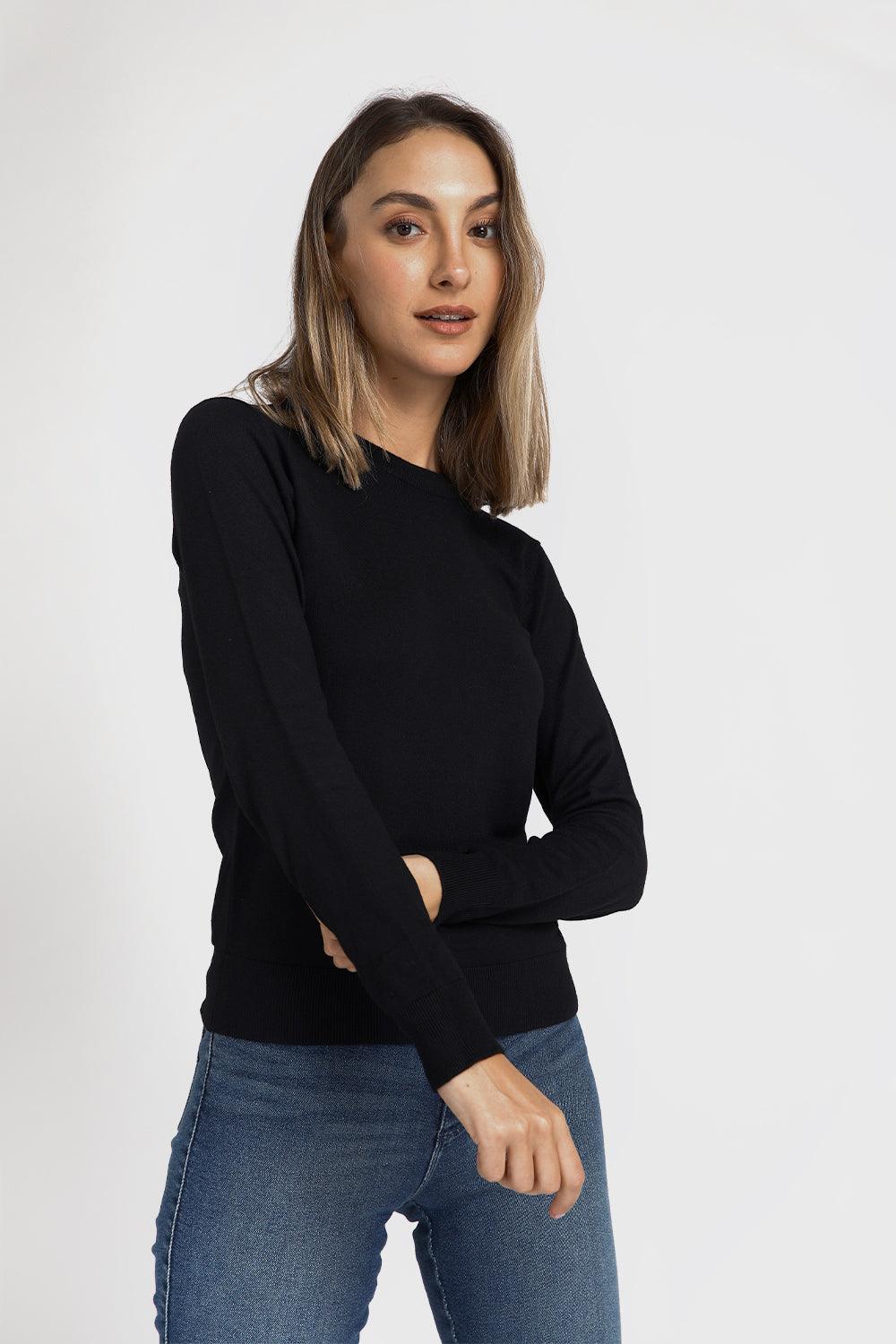 חולצת סריג דקה לנשים בצבע שחור | קנת קול