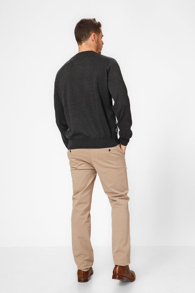 KENNETH COLE - סריג פסים ג'קארד בצבע אפור - MASHBIR//365