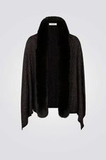 MORGAN - סריג פונצ'ו בצבע שחור - MASHBIR//365