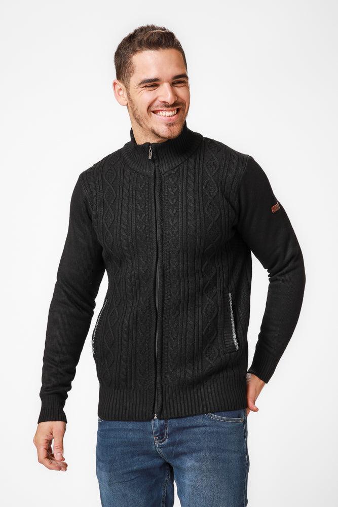 SCORCHER - סריג ג'קט בצבע שחור - MASHBIR//365